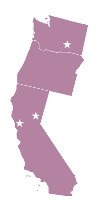 Washington Oregon and California